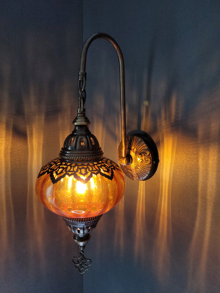 Turkish Single Blown Glass Wall Light