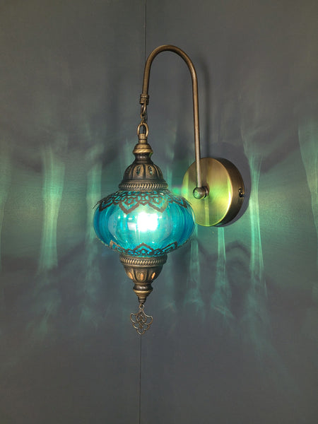 6 Colours Turkish Double Laser Blown Glass Wall Light