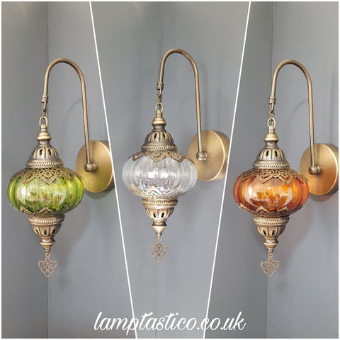 6 Colours Turkish Double Laser Blown Glass Wall Light