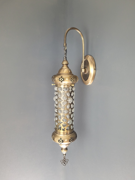 Turkish Moroccan Laser Cut Brass Cylinder Wall Light