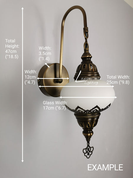 Turkish Single Crackle Clear Glass Round Wall Light