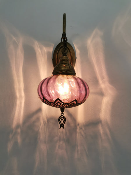 Turkish Single Blown Colourful Oval Wall Light
