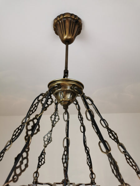 7 Globe Blown Clear Glass Turkish Ottoman Chandelier