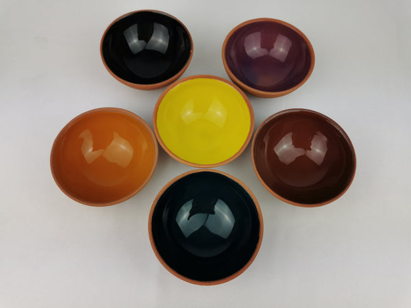 Turkish Moroccan Handmade Colourful Ceramic Set of 6 Boxed 8cm Dip Snack Bowls