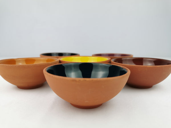 Turkish Moroccan Handmade Colourful Ceramic Set of 6 Boxed 8cm Dip Snack Bowls