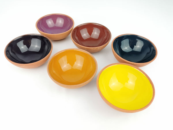 Turkish Moroccan Handmade Colourful Ceramic Set of 6 Boxed 8cm Dip Snack Bowls