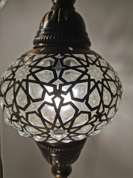 3 Globe Laser Blown Glass Chandelier Floor Lamp