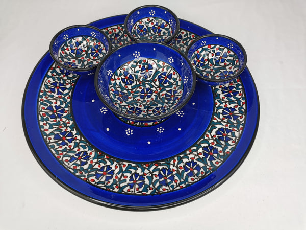 Handmade Turkish Breakfast Set, Decorative Bowl Set, Blue Ceramic Set, Tapas Serving Set, Mezze Set, Turkish Ceramic Food Serving Set