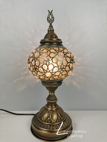 Luxurious Turkish Moroccan Blown Pressed Glass Table Lamp