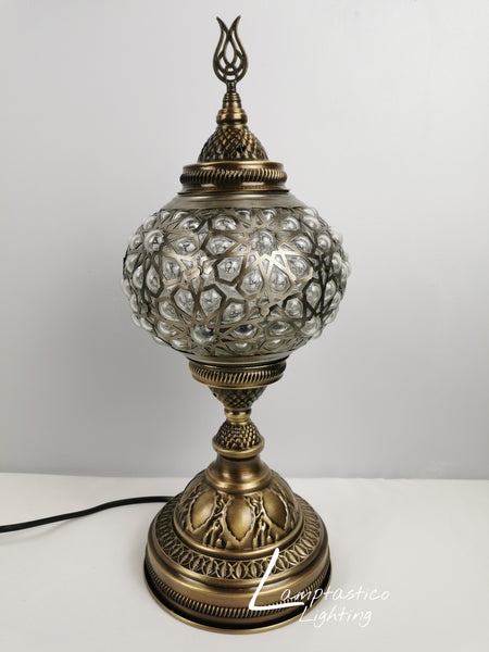 Luxurious Turkish Moroccan Blown Pressed Glass Table Lamp