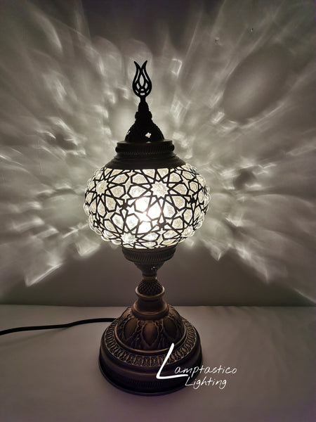 Luxurious Turkish Moroccan Blown Pressed Glass Table Lamp