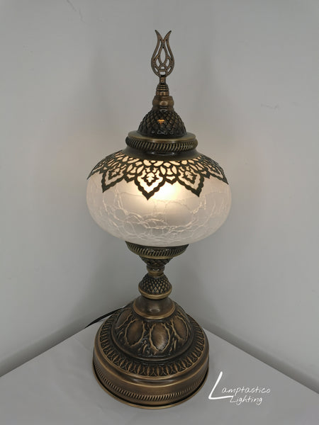 Turkish Moroccan Crackle Glass Table Lamp No 3