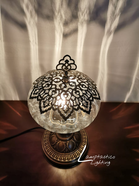 Luxurious Turkish Moroccan Style Transparent Glass Table Lamp No 3