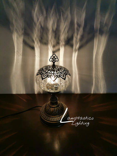 Luxurious Turkish Moroccan Style Transparent Glass Table Lamp No 3