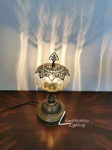 Luxurious Turkish Moroccan Style Transparent Glass Table Lamp No 3