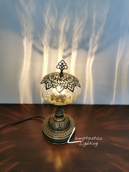 Luxurious Turkish Moroccan Style Transparent Glass Table Lamp No 3