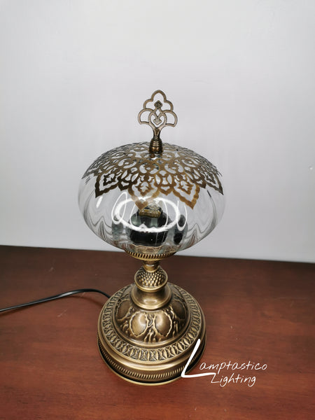 Luxurious Turkish Moroccan Style Transparent Glass Table Lamp No 3