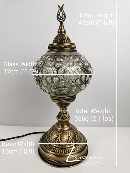 Luxurious Turkish Moroccan Blown Pressed Glass Table Lamp
