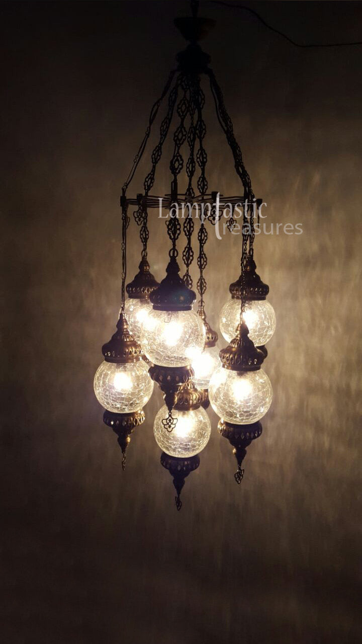 Glass sales chandelier lamp