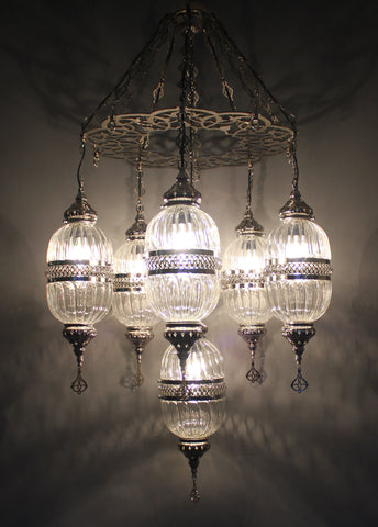 Large Glass Globe Chandelier Ceiling Fixture