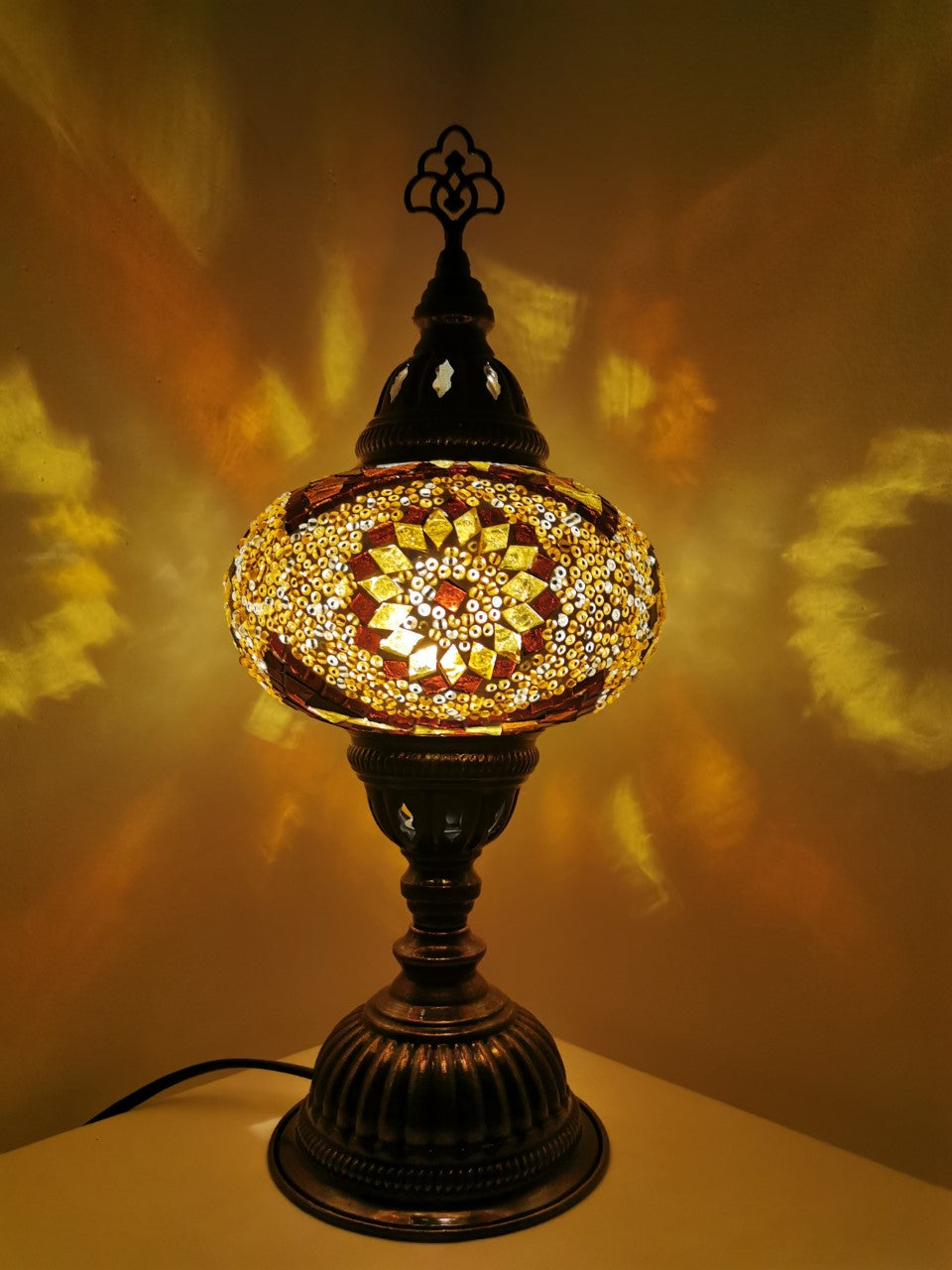 Gold sales mosaic lamp