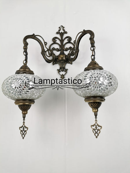 Turkish Moroccan Mosaic Double Wall Light, Wall Sconce