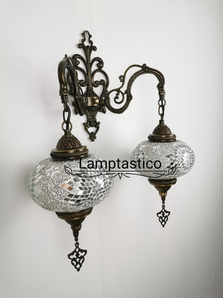Turkish Moroccan Mosaic Double Wall Light, Wall Sconce