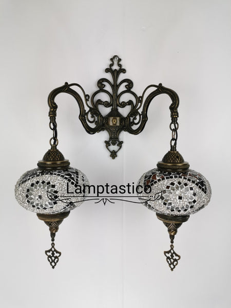 Turkish Moroccan Mosaic Double Wall Light, Wall Sconce