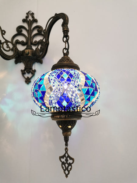 Turkish Moroccan Mosaic Double Wall Light, Wall Sconce