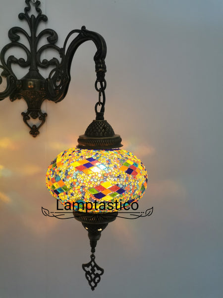 Turkish Moroccan Mosaic Double Wall Light, Wall Sconce