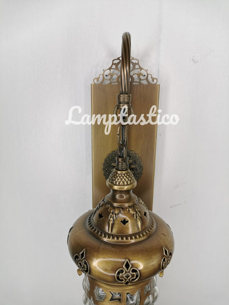 Brass Cylinder Wall Light With Red Tassel