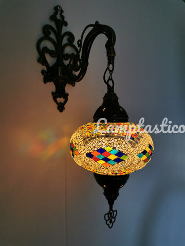 Turkish Mosaic Single Wall Light Downlight Large Globe
