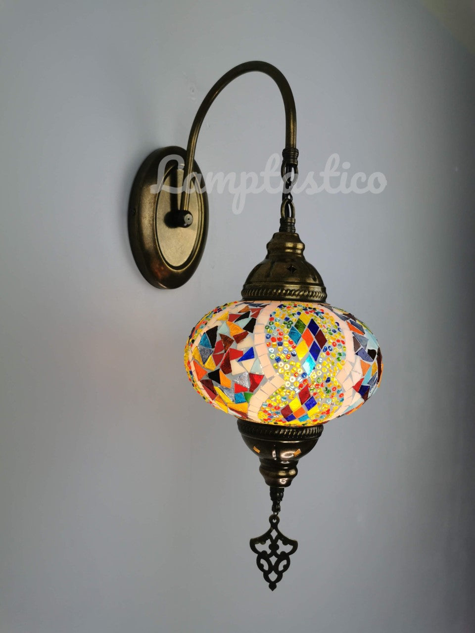 Turkish Mosaic Single Round Plain Wall Light Downlight