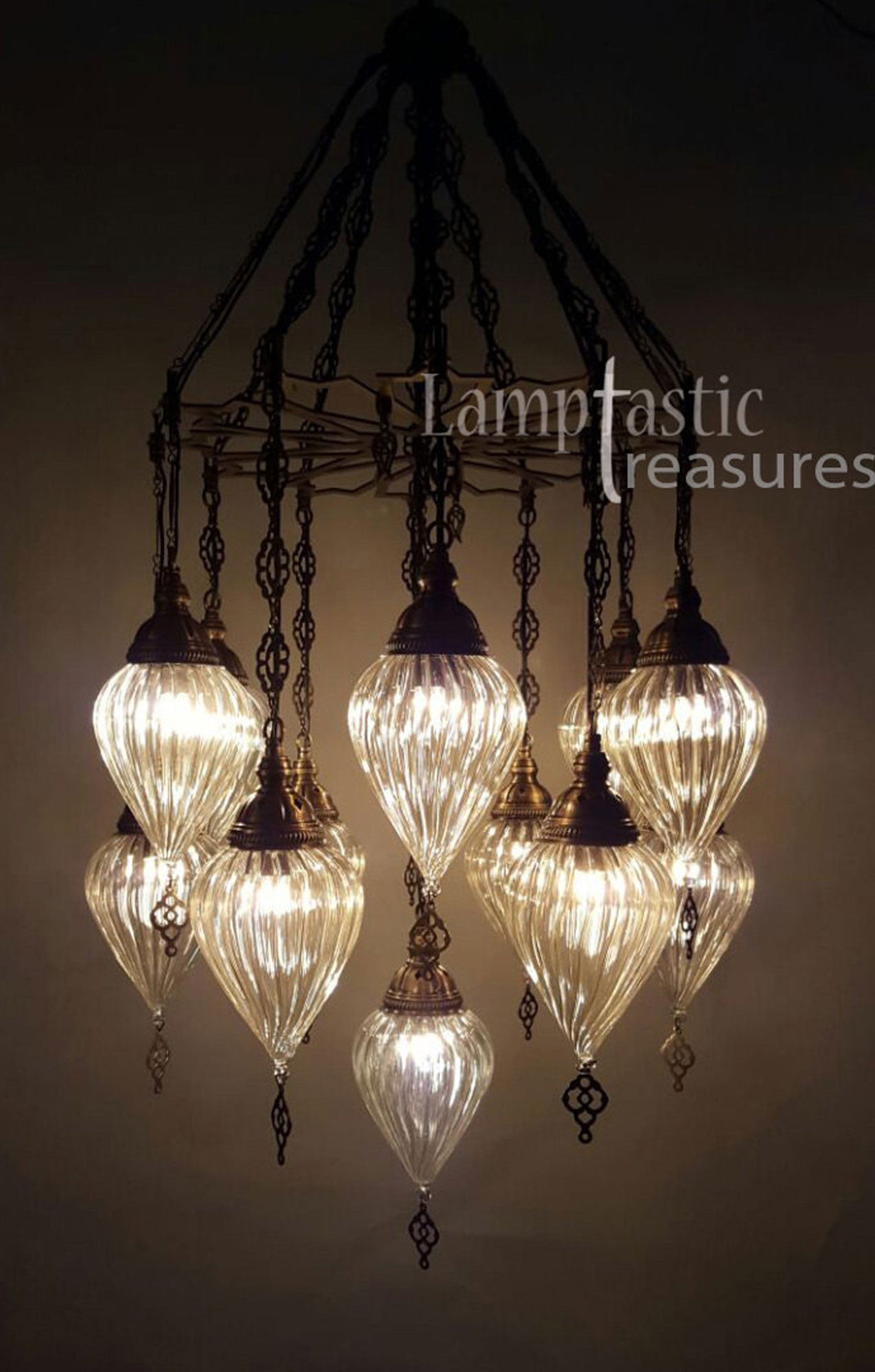 Modern Turkish Glass Chandelier Lamptastico